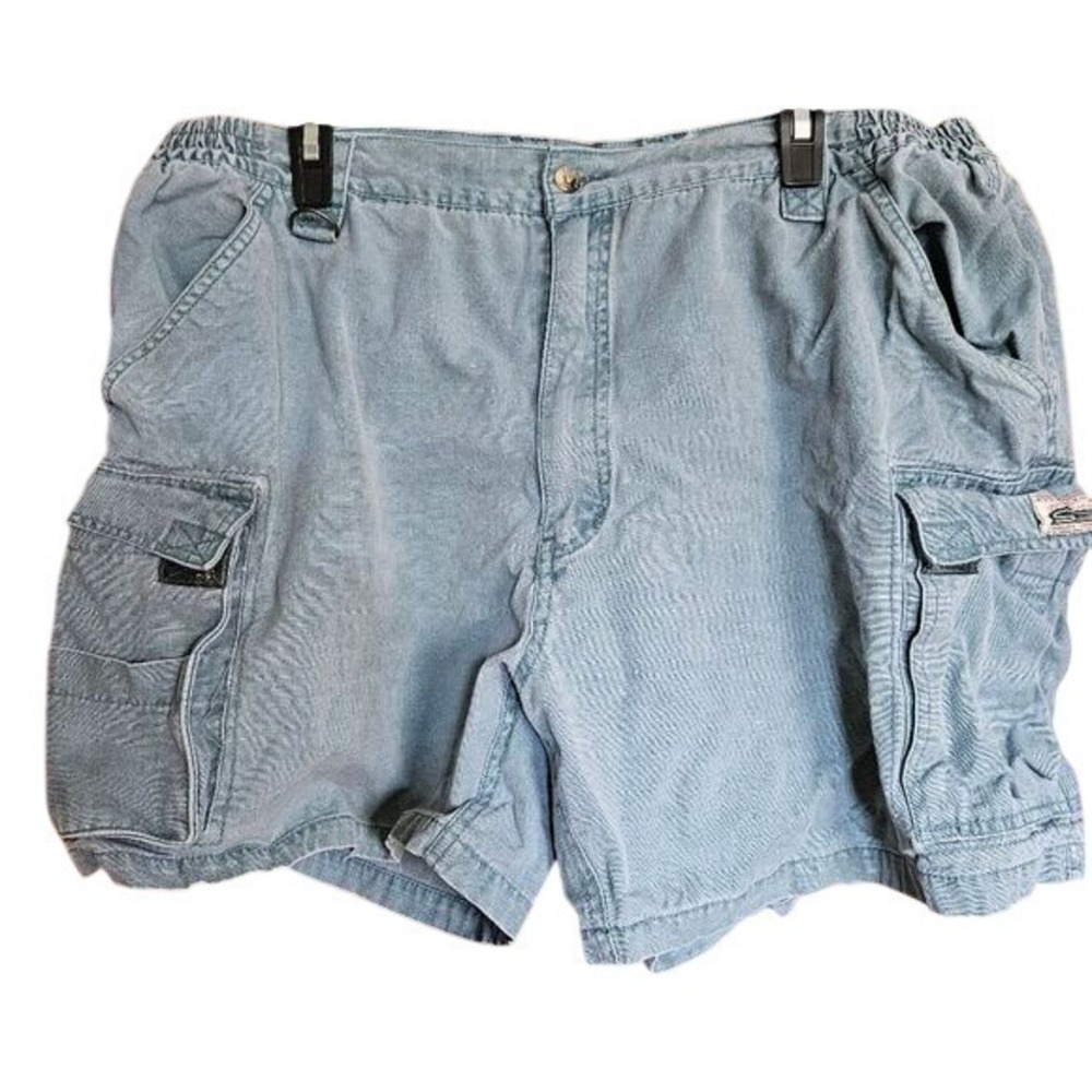 Hook & Tackle Men's 42 Cargo Shorts‎ Blue Green Fishing Utility Hiking
